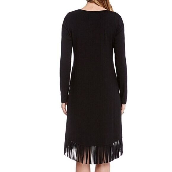 Karen Kane Black & Off-White Tribal Fringe Dress - Picture 3 of 7